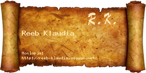 Reeb Klaudia névjegykártya
